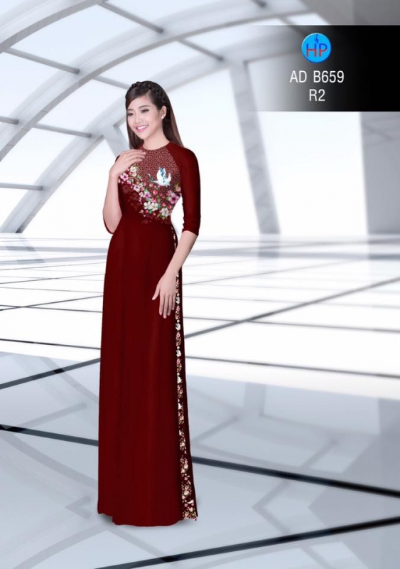 Vải áo dài hoa nhỏ thân trên