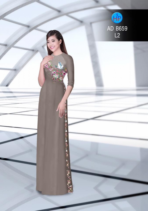 Vải áo dài hoa nhỏ thân trên