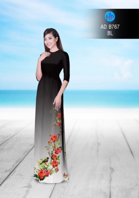 Vải áo dài hoa và chim-DT 3060