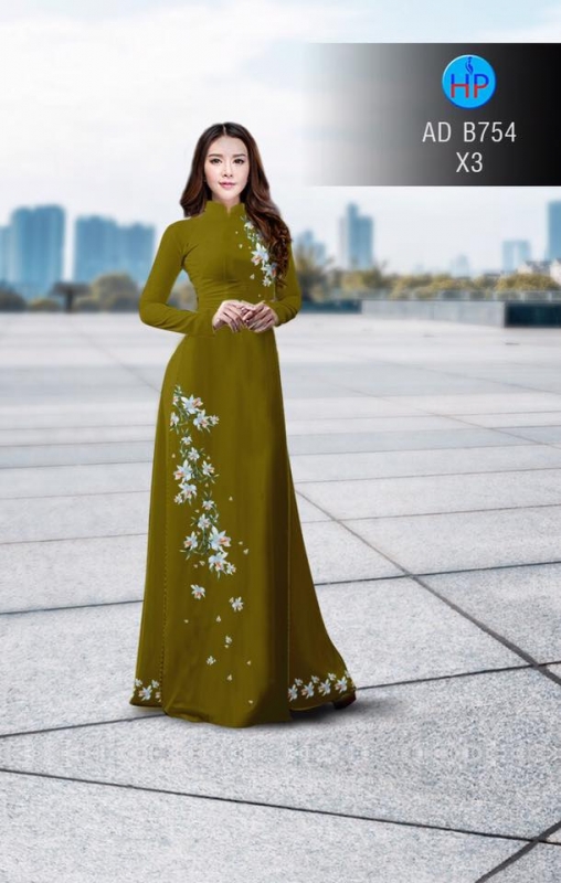 Vải áo dài hoa chạy dọc