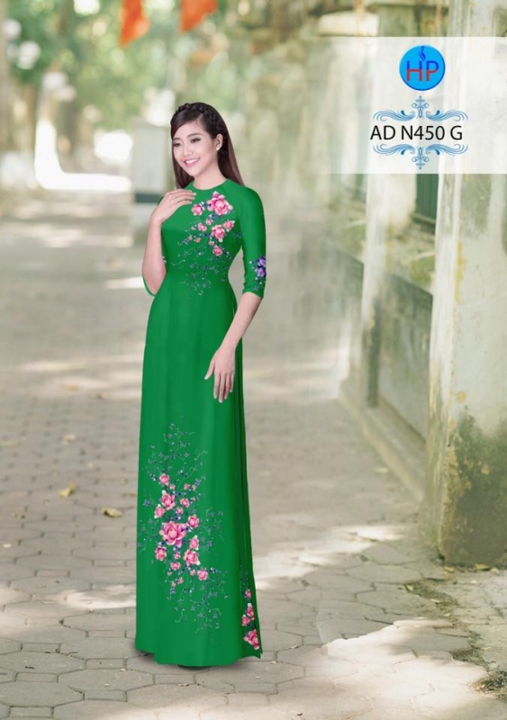 Vải áo dài hoa nhỏ trên dưới