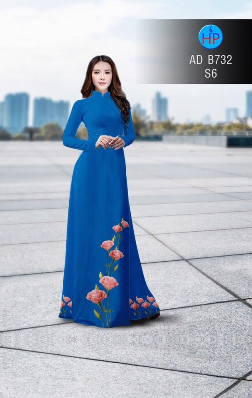 Vải áo dài cành hoa Hồng