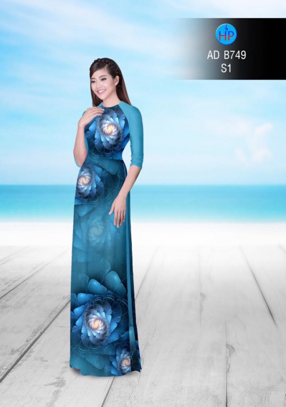 Vải áo dài hoa ảo 3D