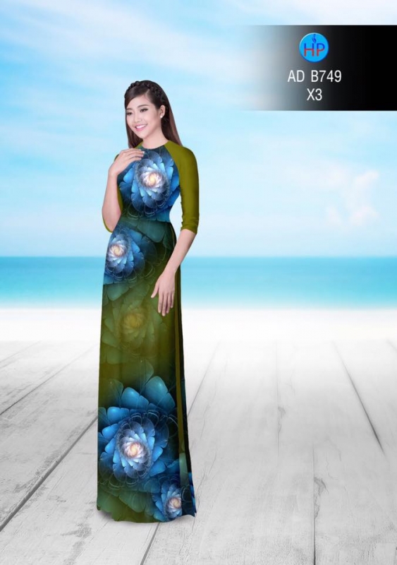 Vải áo dài hoa ảo 3D