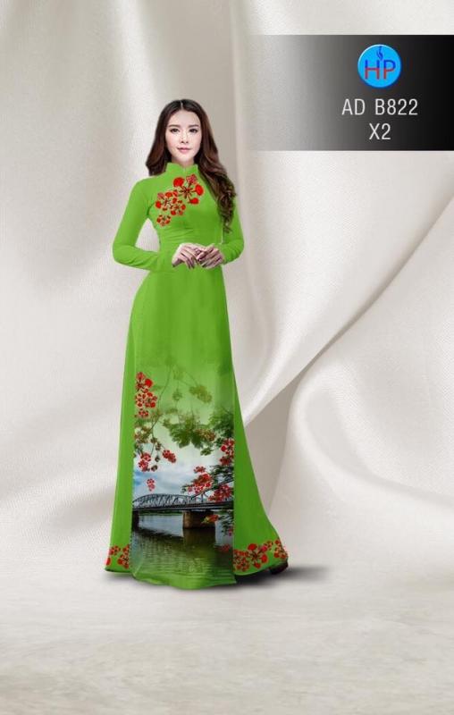 Vải áo dài hoa Phượng