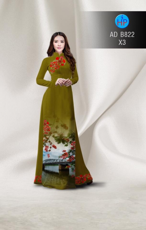 Vải áo dài hoa Phượng
