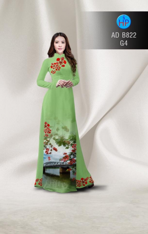 Vải áo dài hoa Phượng