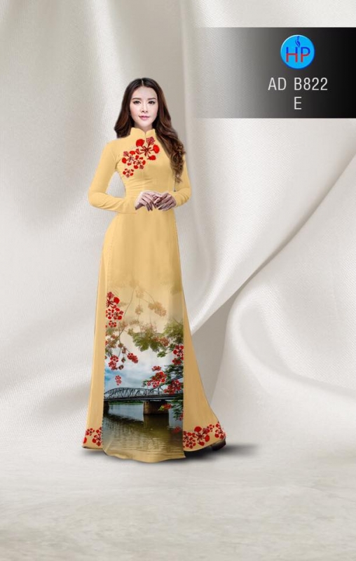 Vải áo dài hoa Phượng