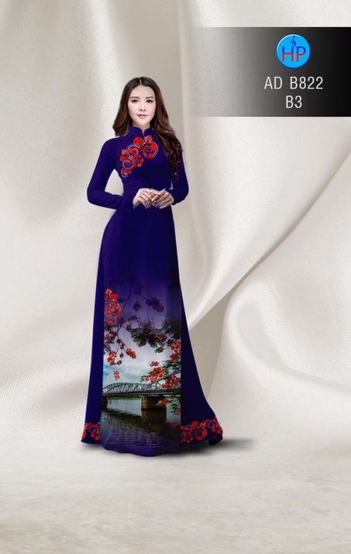 Vải áo dài hoa Phượng