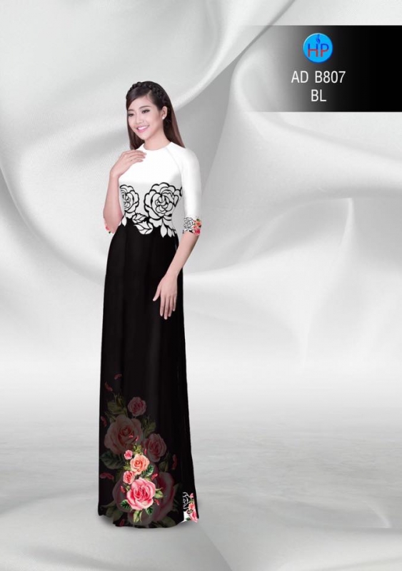 Vải áo dài hoa Hồng