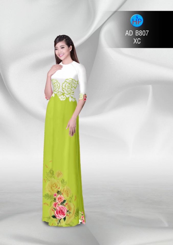 Vải áo dài hoa Hồng