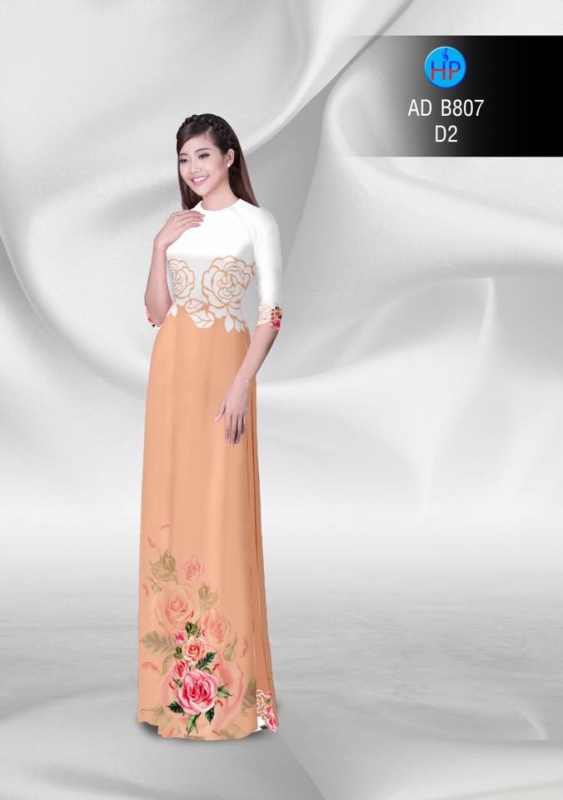 Vải áo dài hoa Hồng