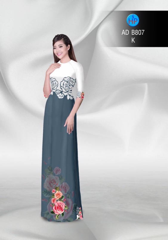 Vải áo dài hoa Hồng