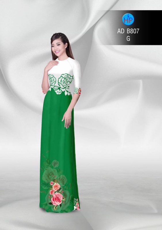 Vải áo dài hoa Hồng