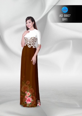 Vải áo dài hoa Hồng-DT 3070