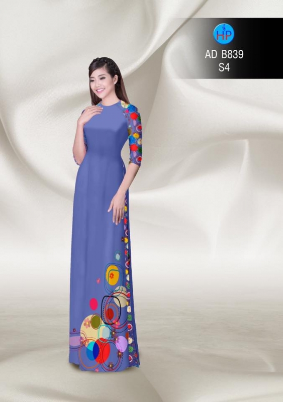 Vải áo dài hoa trừu tượng