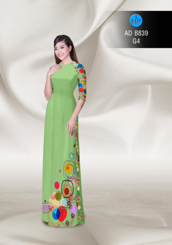 Vải áo dài hoa trừu tượng