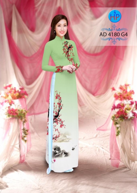 Vải áo dài phong cảnh