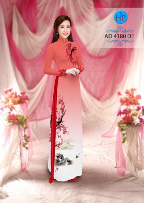 Vải áo dài phong cảnh-DT 3074