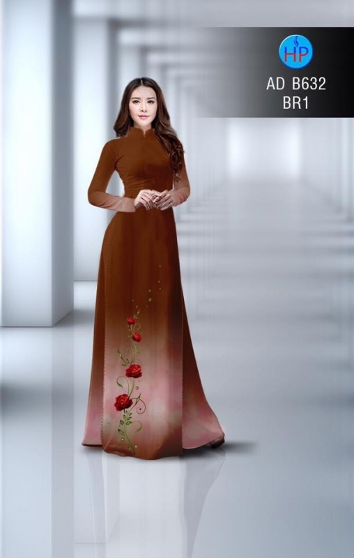 Vải áo dài hoa Hồng