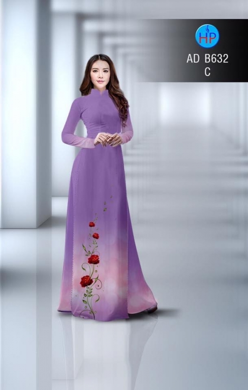 Vải áo dài hoa Hồng