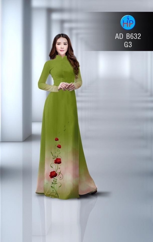 Vải áo dài hoa Hồng