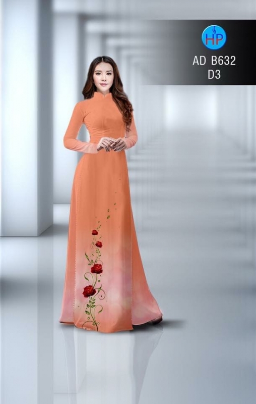 Vải áo dài hoa Hồng