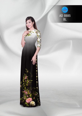 Vải áo dài hoa trên dưới-DT 3150