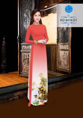 Vải áo dài phong cảnh-DT 3151