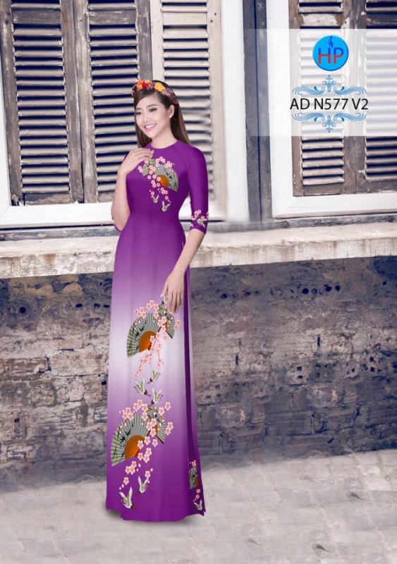Vải áo dài hình cây Quạt