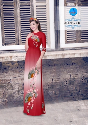 Vải áo dài hình cây Quạt-DT 3154