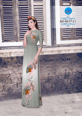 Vải áo dài hình cây Quạt-DT 3154