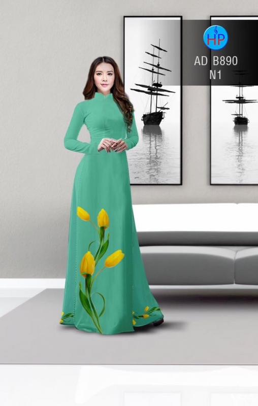 Vải áo dài hoa Tulip Vải áo dài hoa Tulip