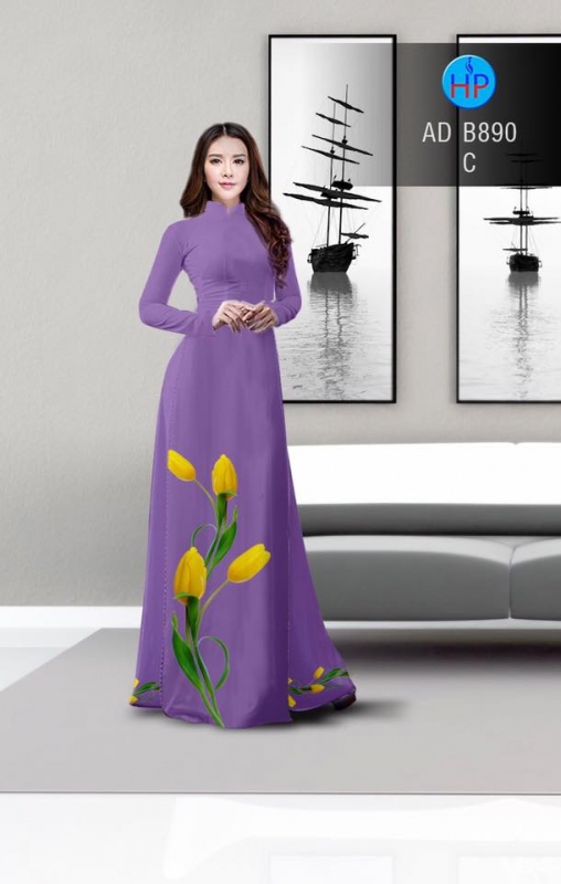 Vải áo dài hoa Tulip Vải áo dài hoa Tulip