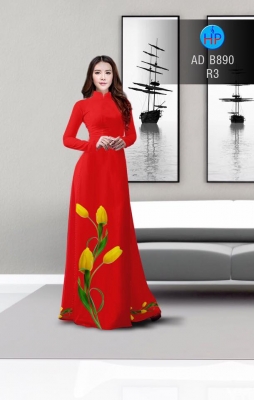 Vải áo dài hoa Tulip-DT 3155