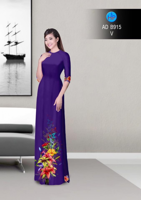 Vải áo dài hoa Ly