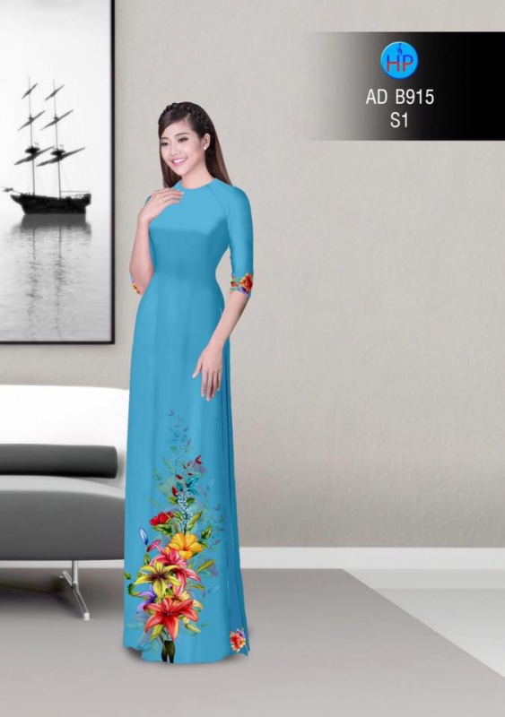 Vải áo dài hoa Ly