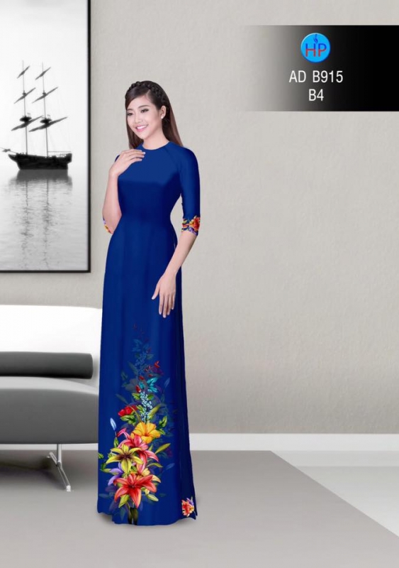 Vải áo dài hoa Ly