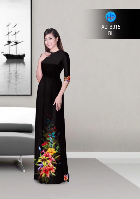 Vải áo dài hoa Ly