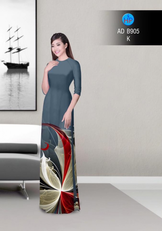 Vải áo dài hoa lập thể