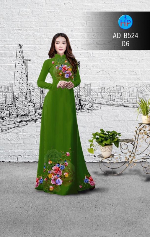 Vải áo dài hoa Hồng Vải áo dài hoa Hồng