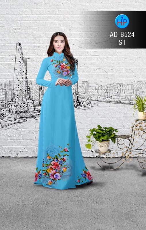 Vải áo dài hoa Hồng Vải áo dài hoa Hồng