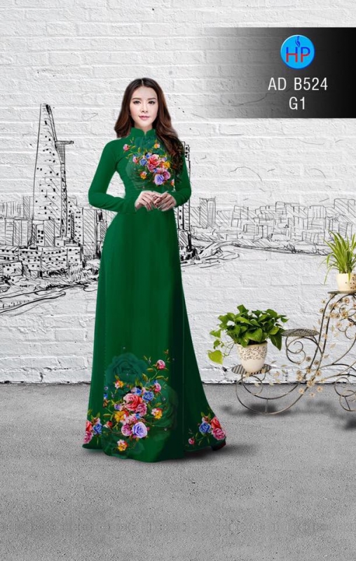 Vải áo dài hoa Hồng Vải áo dài hoa Hồng