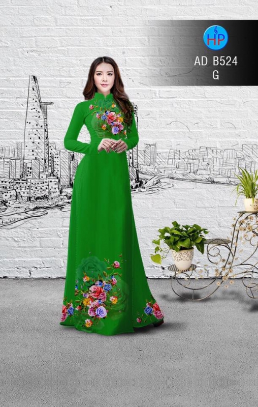 Vải áo dài hoa Hồng Vải áo dài hoa Hồng