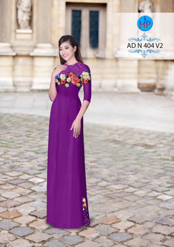 Vải áo dài hoa Hồng