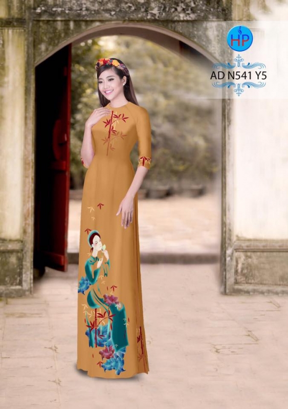 Vải áo dài hình thiếu nữ