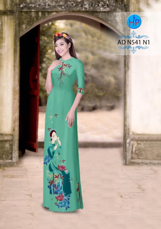 Vải áo dài hình thiếu nữ
