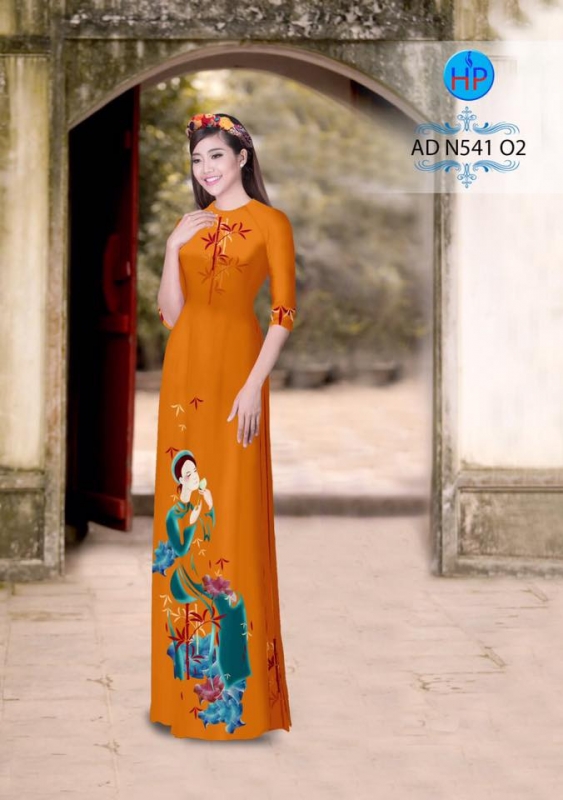 Vải áo dài hình thiếu nữ