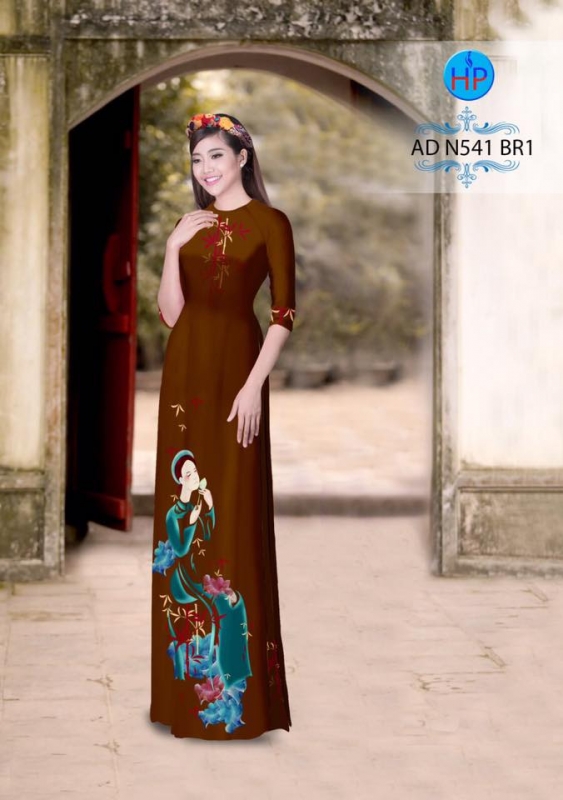 Vải áo dài hình thiếu nữ