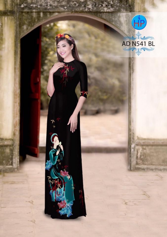 Vải áo dài hình thiếu nữ